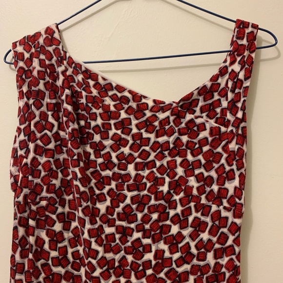 Retro print asymmetrical print dress - Picture 2 of 5